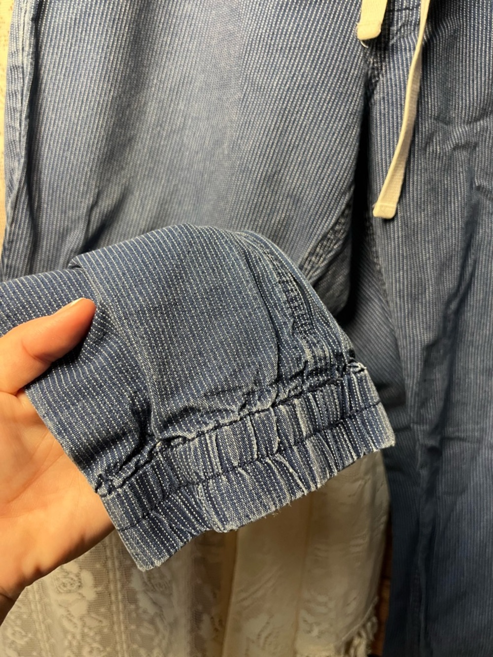 J. Crew Indigo Pinstripe Chambray Jogger Pants (247) - Picture 6 of 10